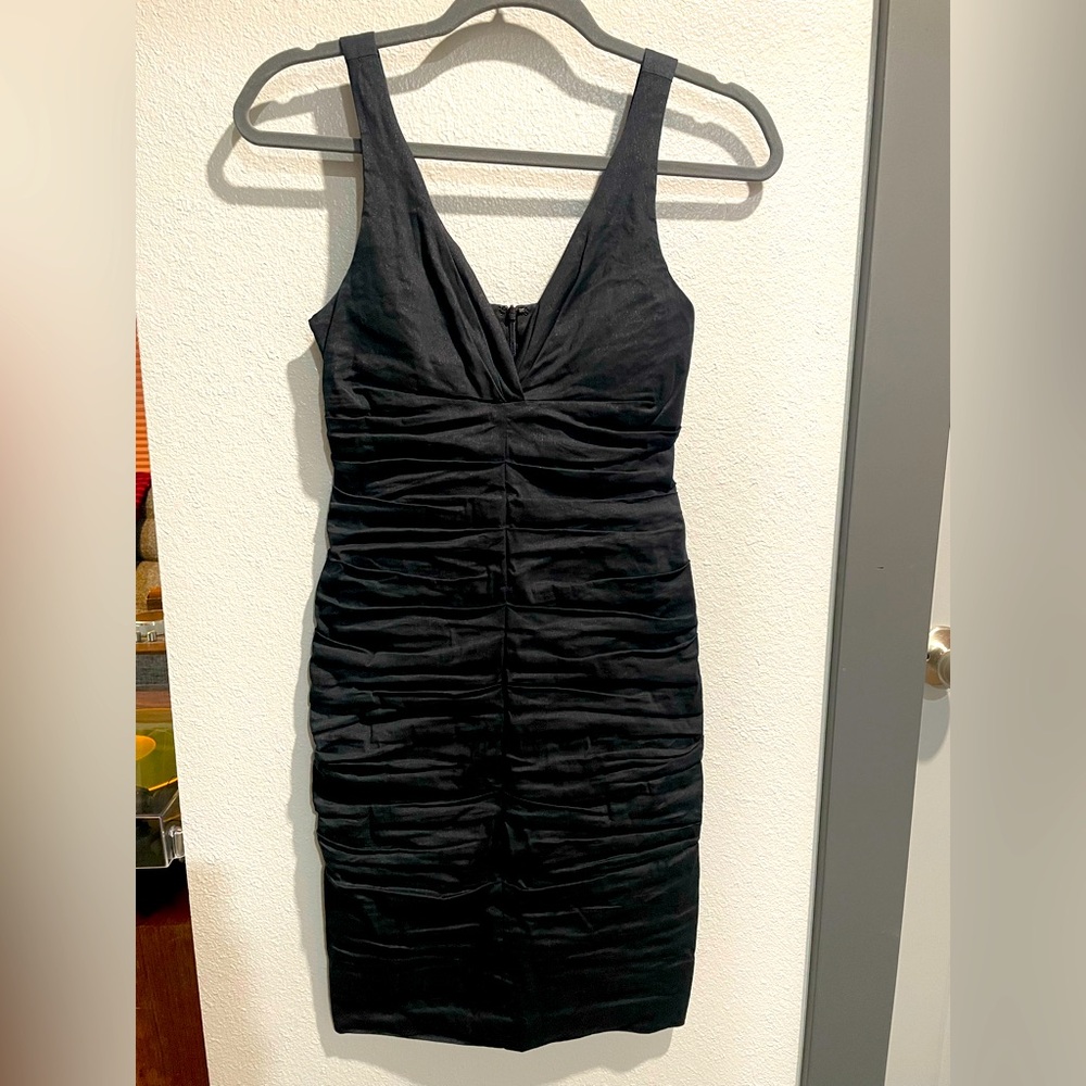 Nicole Miller Black Ruched Dress